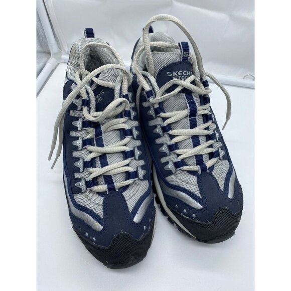 Skechers Steel Toe Work Shoes Women's Size 8 Navy Slip Resistant Comfort Safety - Picture 1 of 12